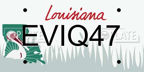 EVIQ47 Louisiana License Plate