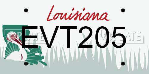 EVT205 Louisiana License Plate