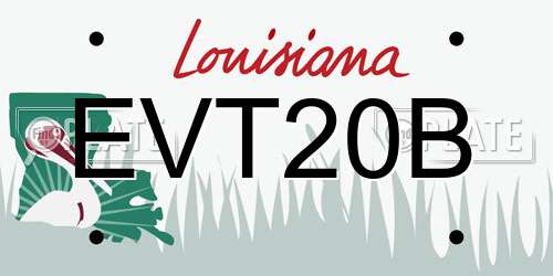 EVT20B Louisiana License Plate