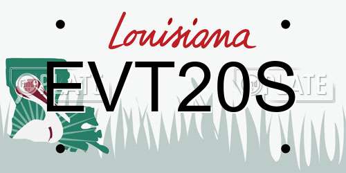 EVT20S Louisiana License Plate