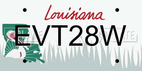 EVT28W Louisiana License Plate