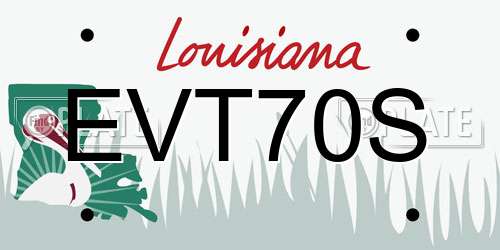 EVT70S Louisiana License Plate