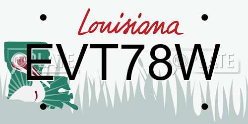 EVT78W Louisiana License Plate
