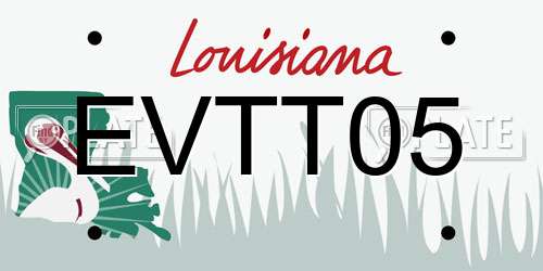 EVTT05 Louisiana License Plate