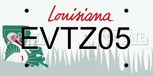 EVTZ05 Louisiana License Plate