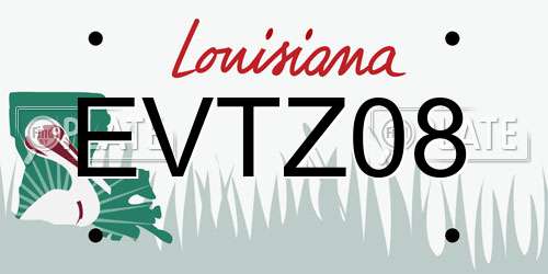 EVTZ08 Louisiana License Plate