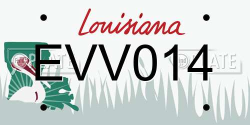 EVV014 Louisiana License Plate