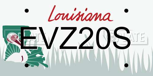 EVZ20S Louisiana License Plate
