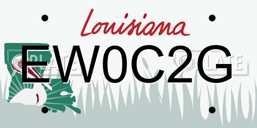 EW0C2G Louisiana License Plate