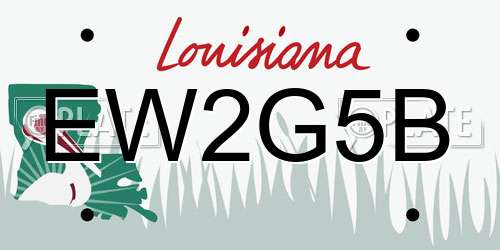 EW2G5B Louisiana License Plate