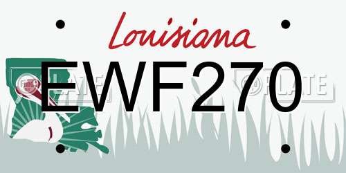 EWF270 Louisiana License Plate