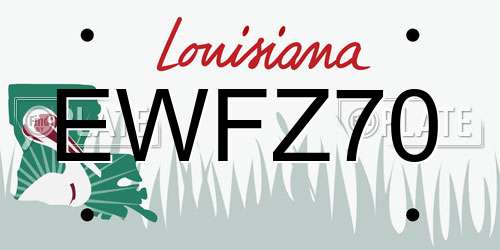 EWFZ70 Louisiana License Plate