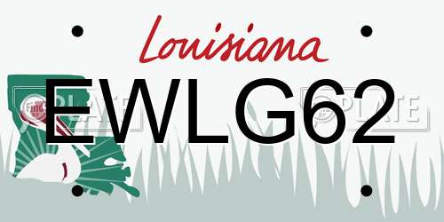EWLG62 Louisiana License Plate