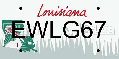 EWLG67 Louisiana License Plate