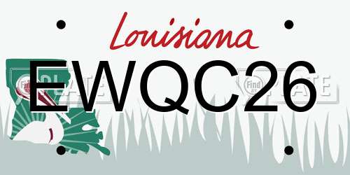 EWQC26 Louisiana License Plate