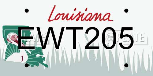 EWT205 Louisiana License Plate
