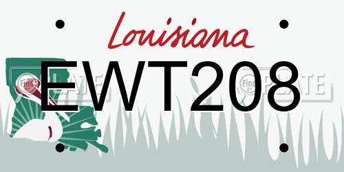 EWT208 Louisiana License Plate