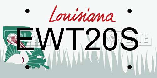EWT20S Louisiana License Plate