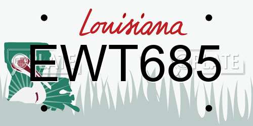 EWT685 Louisiana License Plate