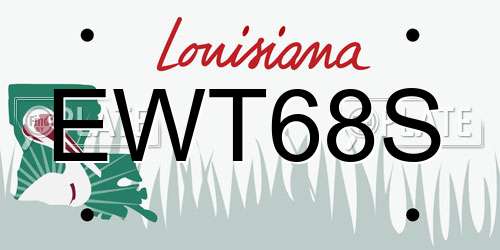 EWT68S Louisiana License Plate