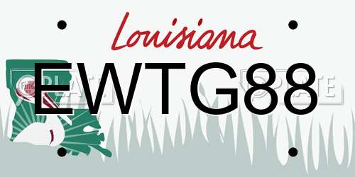 EWTG88 Louisiana License Plate