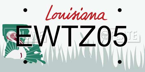 EWTZ05 Louisiana License Plate