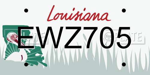 EWZ705 Louisiana License Plate