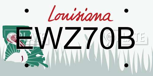 EWZ70B Louisiana License Plate