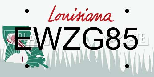 EWZG85 Louisiana License Plate