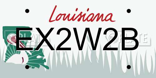 EX2W2B Louisiana License Plate