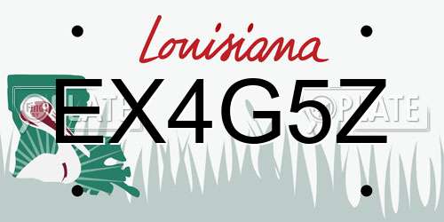 EX4G5Z Louisiana License Plate
