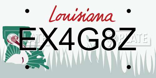 EX4G8Z Louisiana License Plate