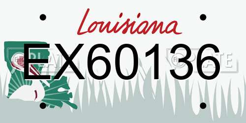 EX60136 Louisiana License Plate