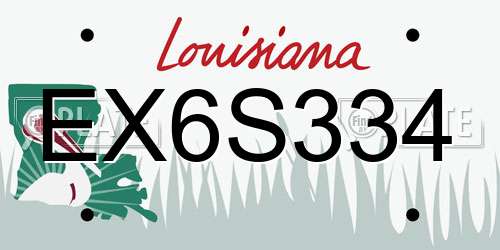 EX6S334 Louisiana License Plate