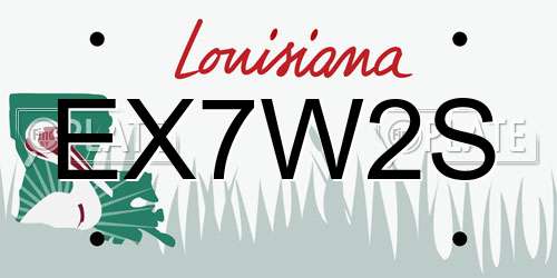 EX7W2S Louisiana License Plate