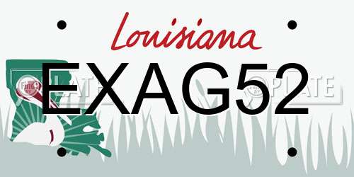 EXAG52 Louisiana License Plate
