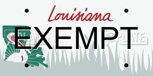 EXEMPT Louisiana License Plate