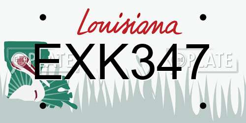 EXK347 Louisiana License Plate