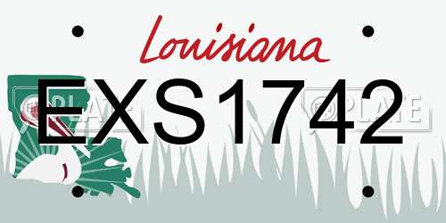EXS1742 Louisiana License Plate