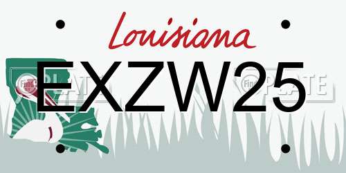 EXZW25 Louisiana License Plate