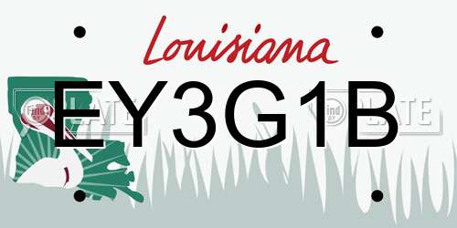 EY3G1B Louisiana License Plate