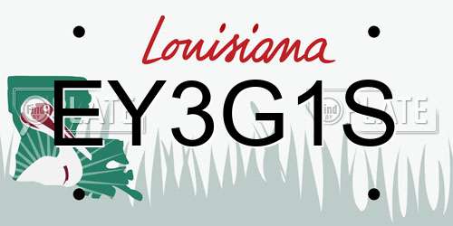 EY3G1S Louisiana License Plate