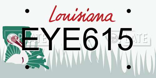 EYE615 Louisiana License Plate