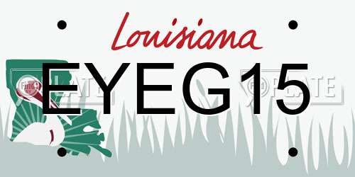 EYEG15 Louisiana License Plate