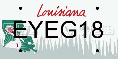 EYEG18 Louisiana License Plate