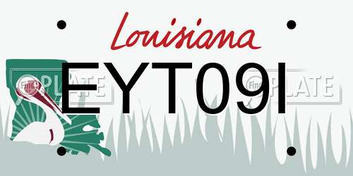 EYT09I Louisiana License Plate