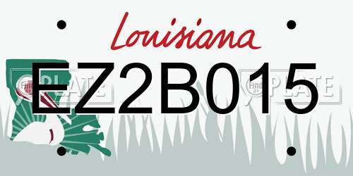 EZ2B015 Louisiana License Plate