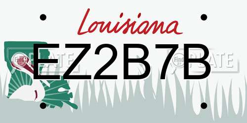 EZ2B7B Louisiana License Plate