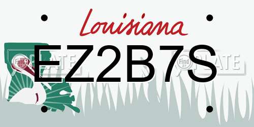 EZ2B7S Louisiana License Plate