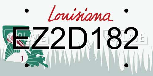EZ2D182 Louisiana License Plate